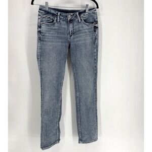 Silver Jeans Co Elyse Straight Denim Jeans Womens Blue